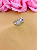 Curved Stone Sterling Silver Ring