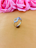 Curved Stone Sterling Silver Ring
