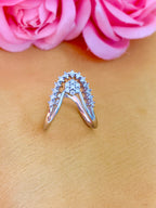 Modern V-Shaped Diamond Cluster Ring