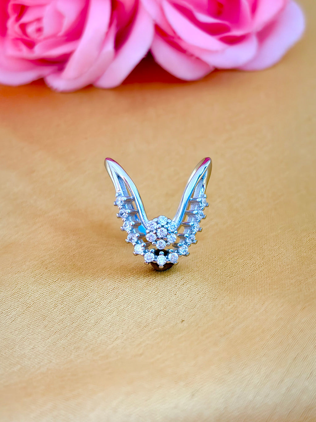 Modern V-Shaped Diamond Cluster Ring