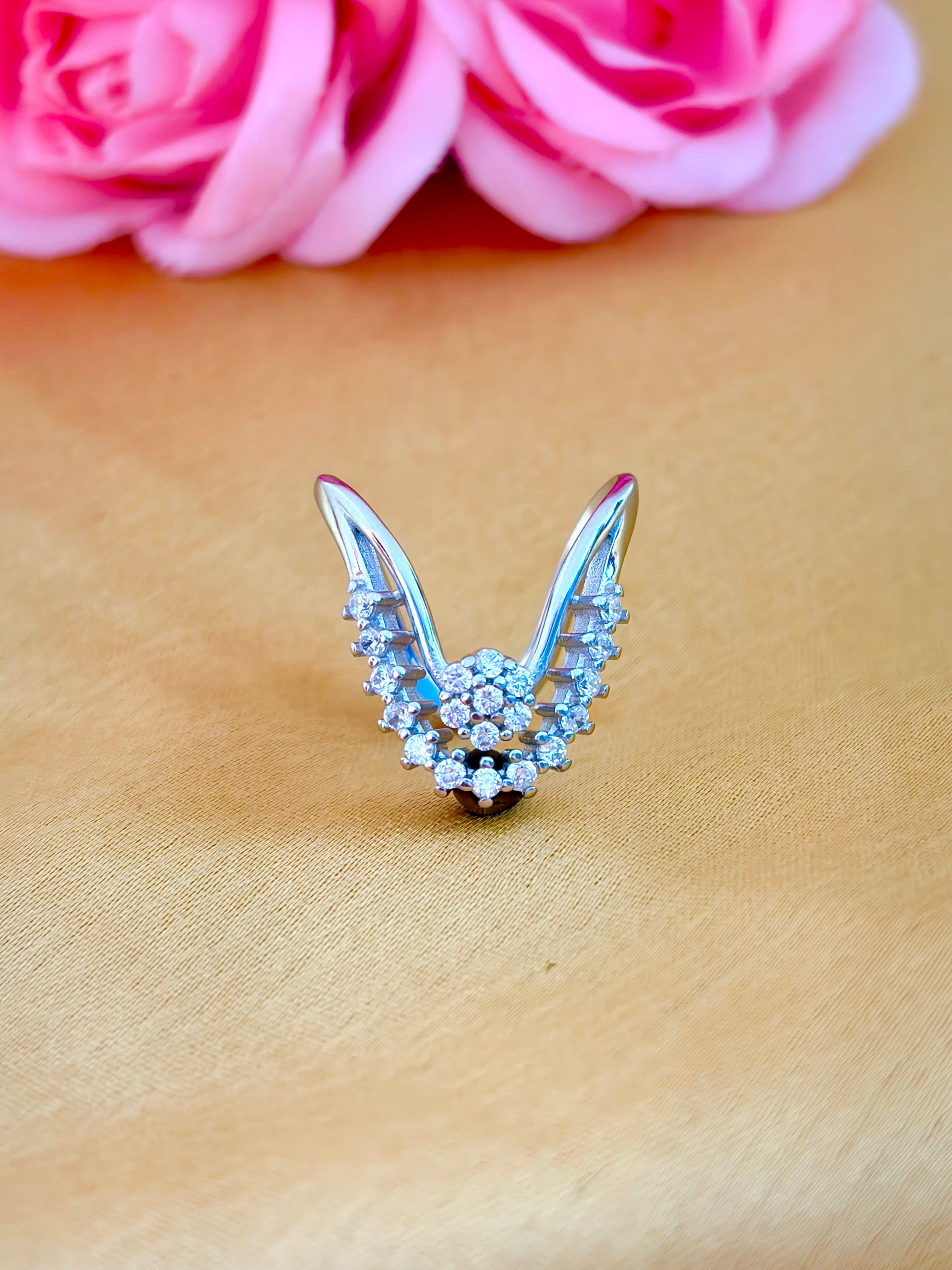 Modern V-Shaped Diamond Cluster Ring