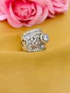 Luxurious Multi-Layered Diamond Statement Ring