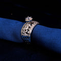Elegant Multi-Layer Diamond Statement Ring on Satin Display