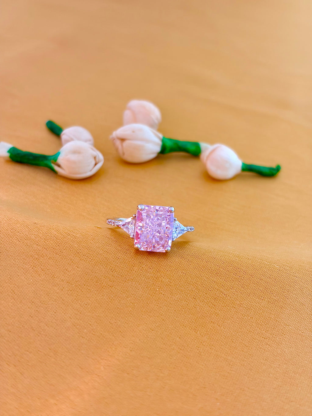 Blush Square-Cut Solitaire Ring