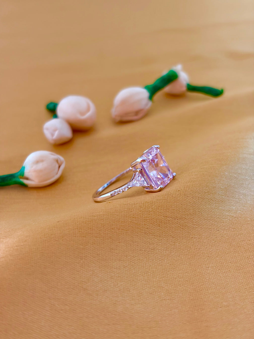 Blush Square-Cut Solitaire Ring