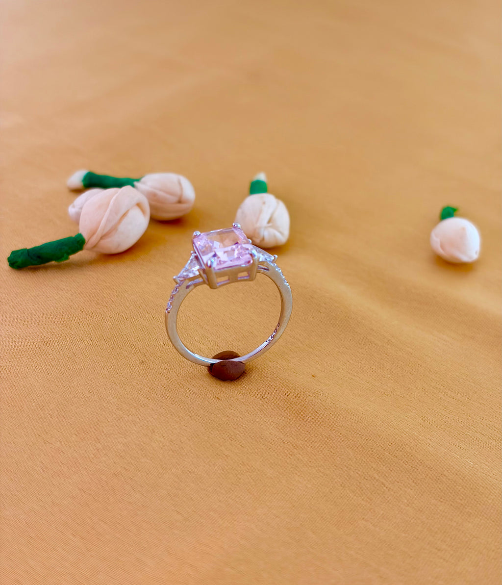 Blush Square-Cut Solitaire Ring