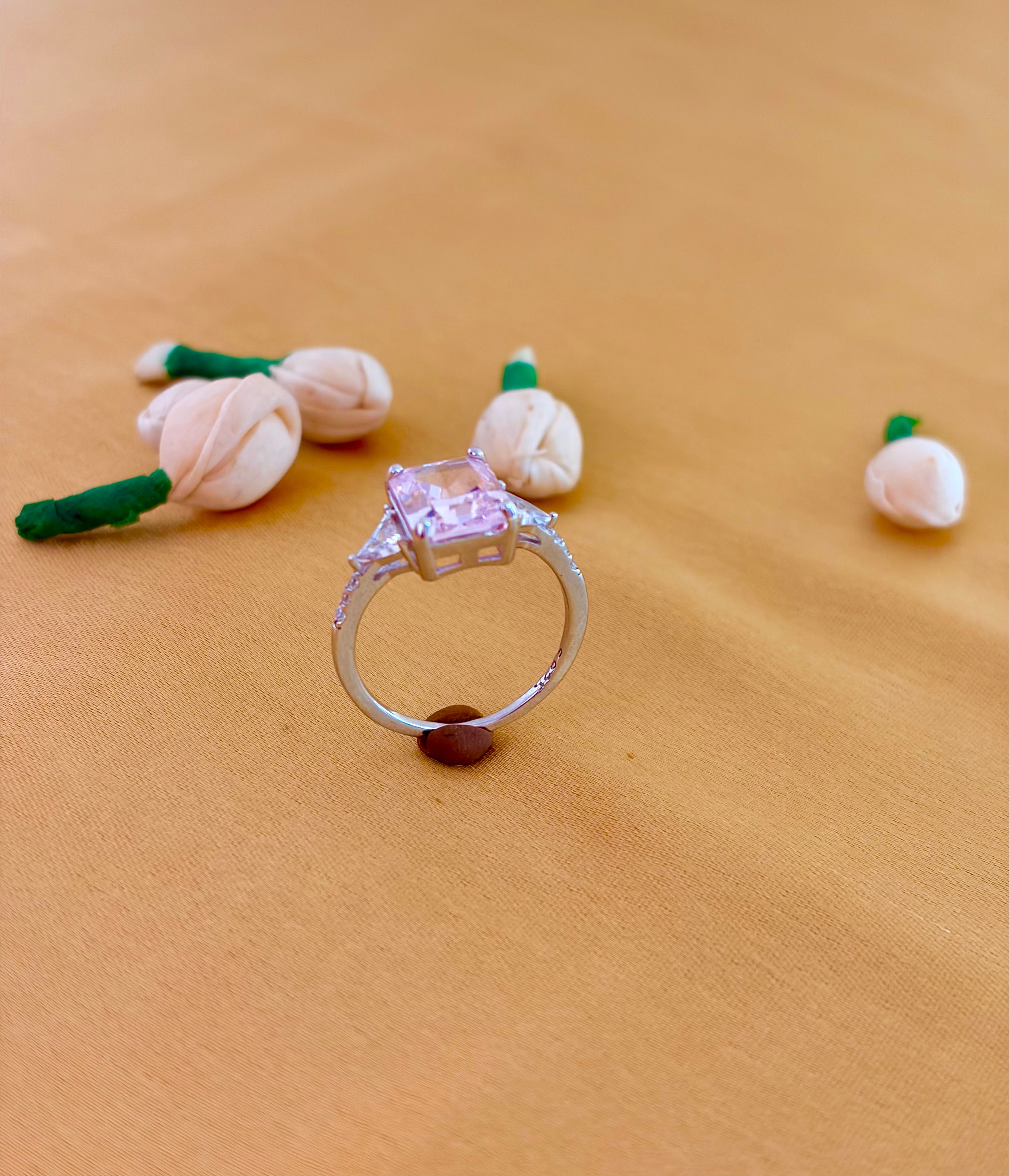 Blush Square-Cut Solitaire Ring