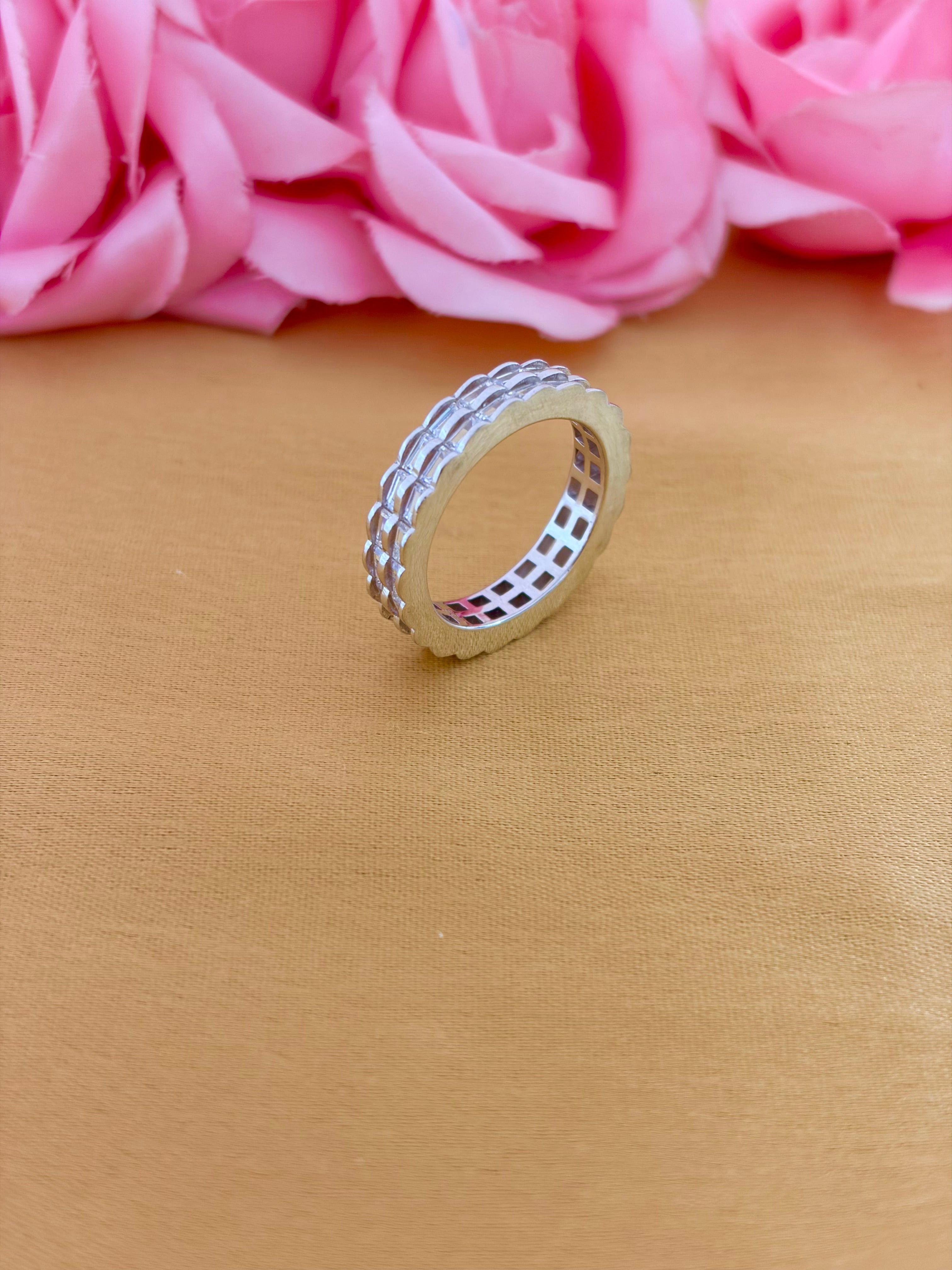 Liora Cubic Zircon Silver Band Ring