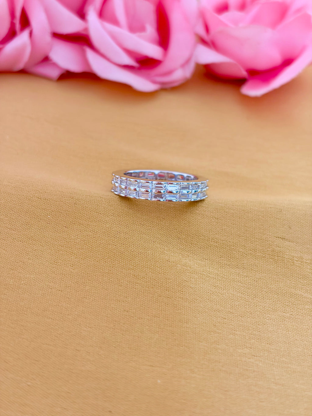 Liora Cubic Zircon Silver Band Ring