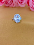 Elara Oval Halo Cubic Zircon Ring