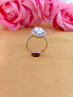 Elara Oval Halo Cubic Zircon Ring