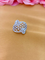 Amara Heart Lattice Cubic Zircon Ring