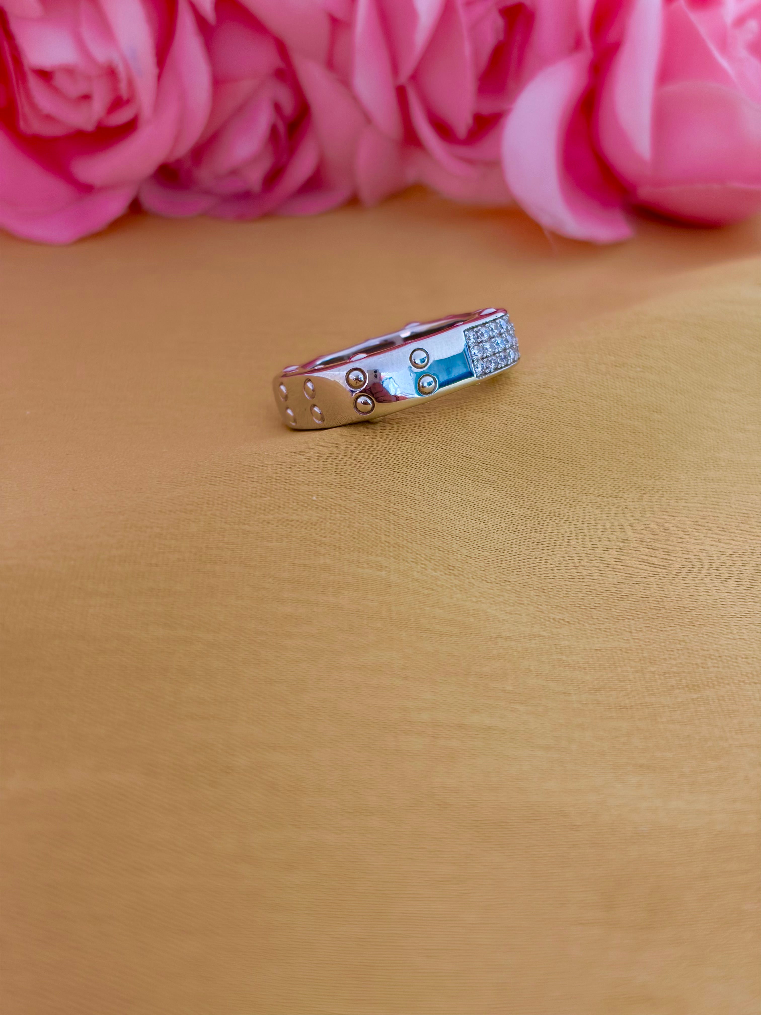 Celeste Studded Cubic Zircon Statement Ring