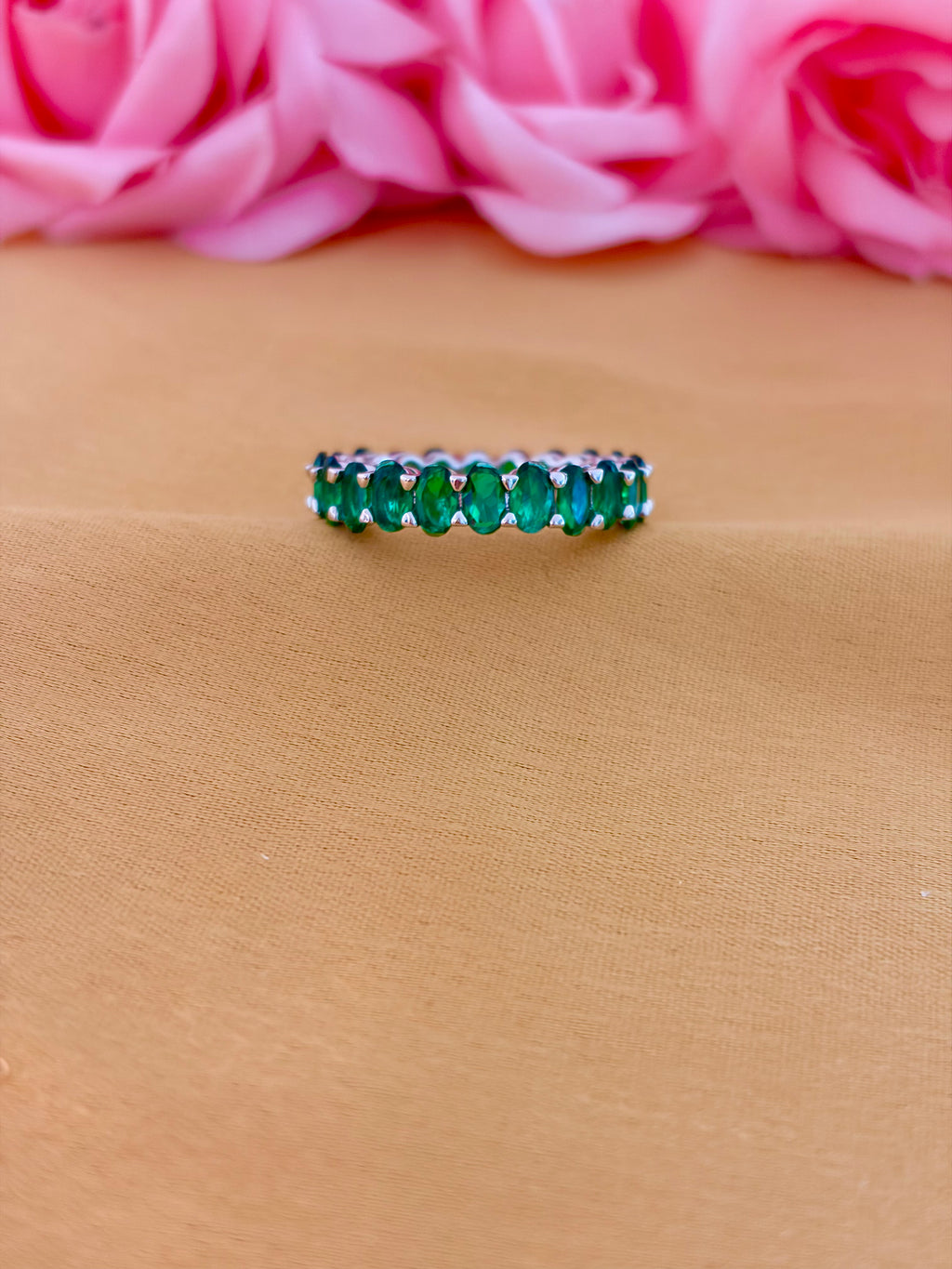 Emerald Grace Cubic Zircon Eternity Ring
