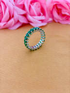Emerald Grace Cubic Zircon Eternity Ring