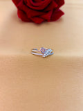 Elegant Dual-Motif Open Ring with Pearl and Crystal Accents