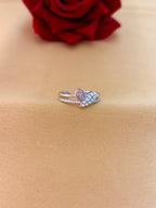 Elegant Dual-Motif Open Ring with Pearl and Crystal Accents