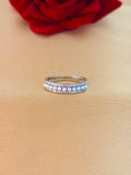 Elegant Pearl and Diamond Band Ring