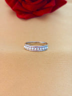 Elegant Pearl and Diamond Band Ring