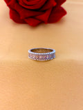 Vintage-Inspired Pearl and Baguette Diamond Eternity Ring