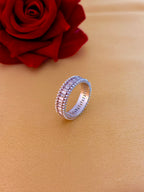 Vintage-Inspired Pearl and Baguette Diamond Eternity Ring