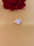 Romantic Heart-Shaped Diamond Ring with Pearl Halo