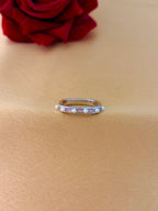 Minimalist Pearl and Baguette Crystal Band Ring