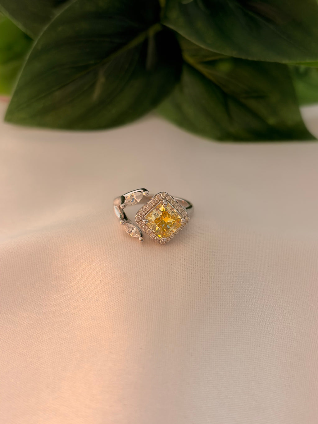 Elegant Yellow Gemstone Statement Ring