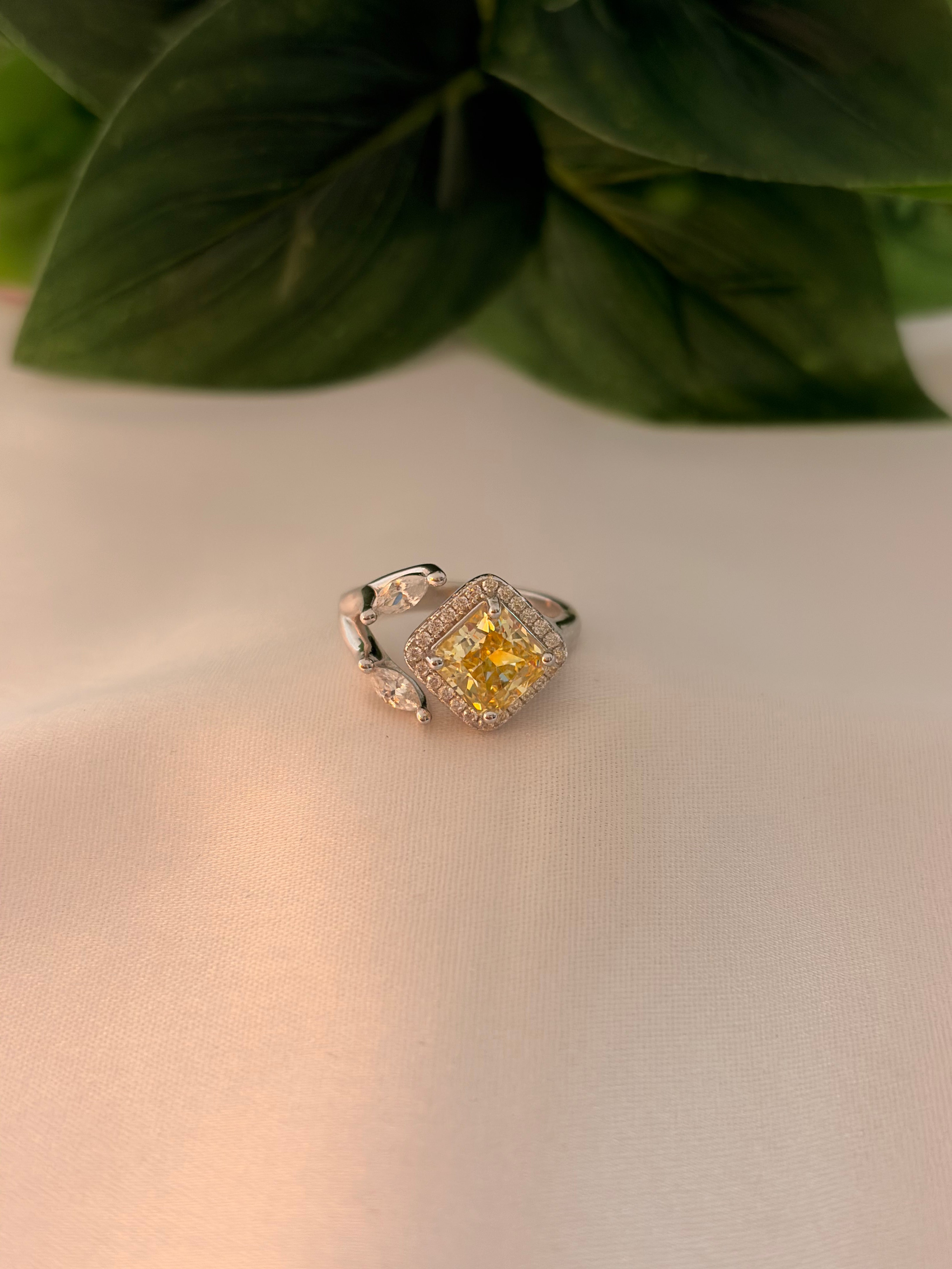 Elegant Yellow Gemstone Statement Ring