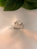 Elegant Cushion-Cut Halo Ring with Side Accents