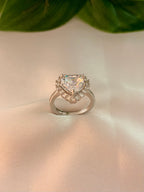 Romantic Heart Halo Diamond Ring