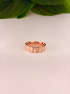 Elegant Rose Gold Textured Band Ring