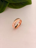 Classic Rose Gold Faceted Edge Band Ring