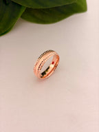 Classic Rose Gold Faceted Edge Band Ring