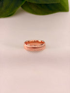 Classic Rose Gold Faceted Edge Band Ring