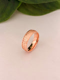 Rose Gold Dual Pattern Designer Band Ring
