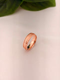 Rose Gold Geometric Engraved Band Ring