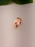Rose Gold Floral Engraved Band Ring