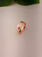 Rose Gold Floral Engraved Band Ring
