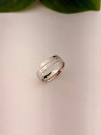 Silver Textured Classic Band Ring