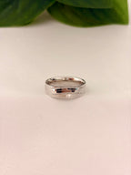 Silver Textured Classic Band Ring