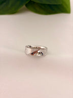 Silver Geometric Textured Band Ring