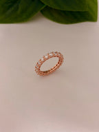 Rose Gold Eternity CZ Band Ring