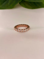 Rose Gold Eternity CZ Band Ring