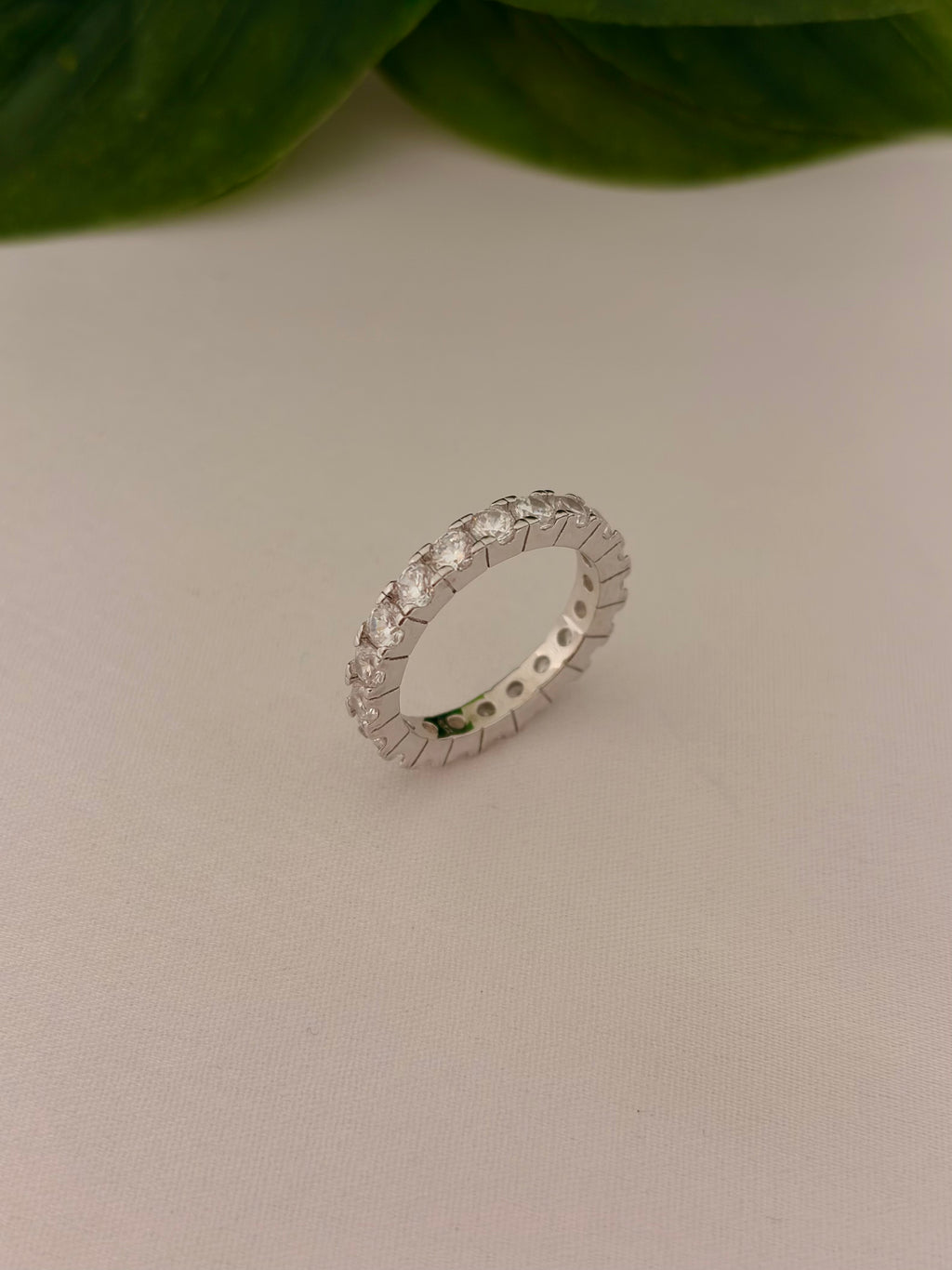 Silver Eternity CZ Stackable Band Ring
