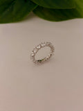 Silver Heart Eternity CZ Band Ring