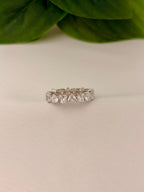 Silver Heart Eternity CZ Band Ring