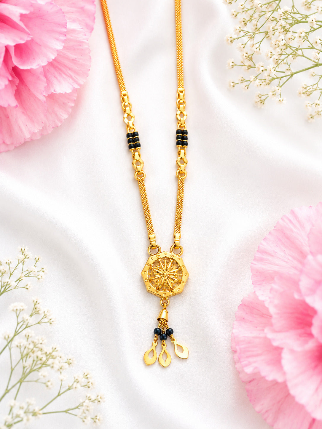 Traditional Gold Mangalsutra with Designer Pendant
