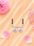 92.5 Sterling Silver Pink Floral Mangalsutra