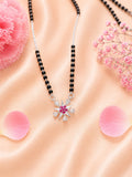 92.5 Sterling Silver Pink Blossom Mangalsutra